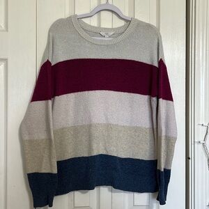 Time & Tru Ladies Color Block Sweater Top Size L ( 12/14)